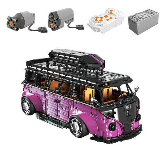 Tech MOC RC Motorized Camper Bus Van Bricks Toy T5022B