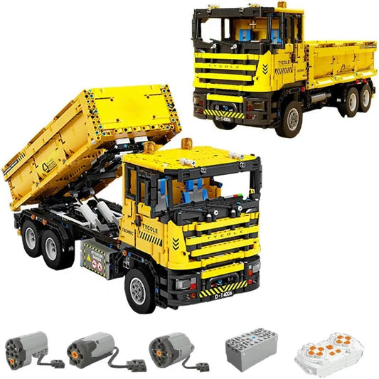 Tech MOC RC Motorized Heavy Dump Truck Bricks Toy T4006