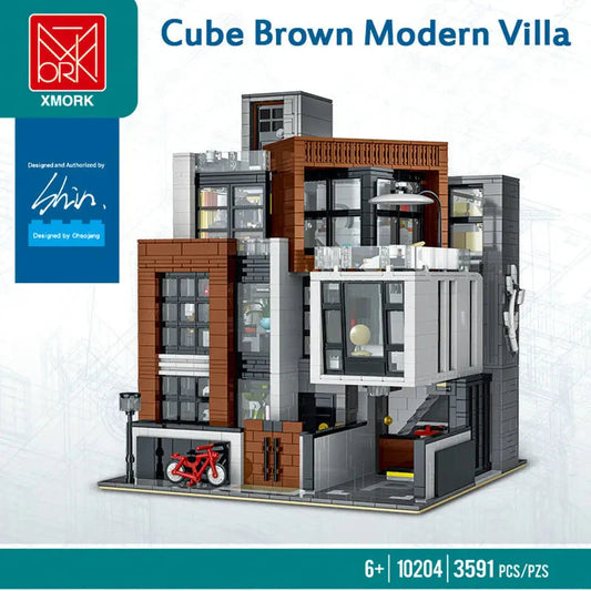 MOC City Expert Street Brown Modern Villa Bricks Toys 10204