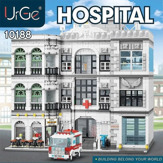 MOC Street Expert City Hospital Bricks Toy 10188