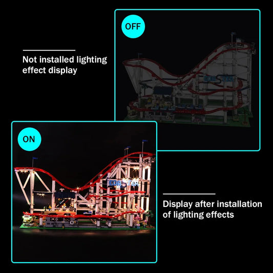LED Light Kit For 10261 Roller Coaster Model
