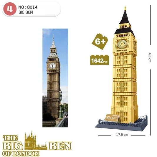 MOC 8014 Architecture London City Big Ben Bricks Toy