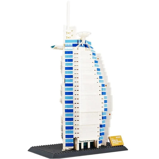 MOC Architecture Burj Al Arab Hotel Bricks Toys Kids