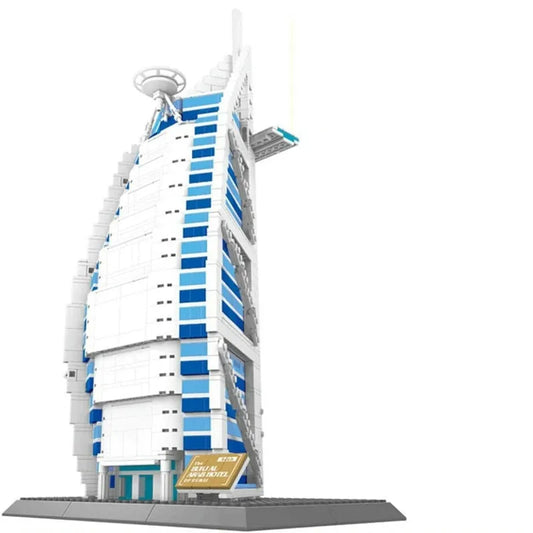MOC Architecture Burj Al Arab Hotel Bricks Toys Kids