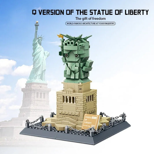 MOC Architecture Statue Of Liberty Q Version Bricks Kids Toys