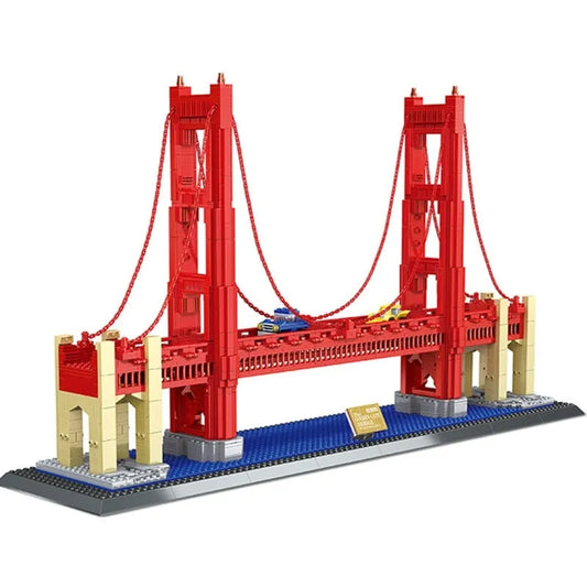 MOC Architecture The USA Golden Bridge Bricks Toy