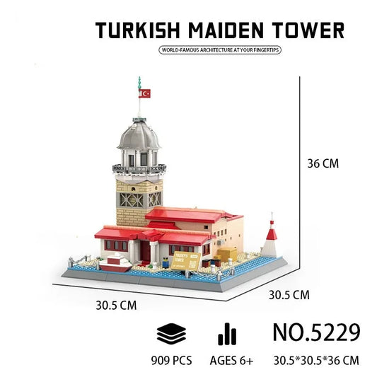 MOC Architecture Turkish Maiden Tower Bricks Toy