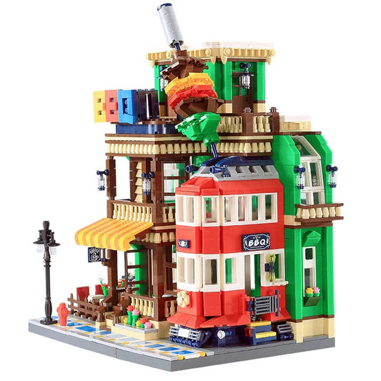 MOC Creator Expert City BBQ Restaurant Bricks Toys