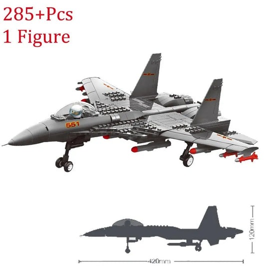 MOC Military F-15 Eagle Fighter Jet Bricks Kids Toys