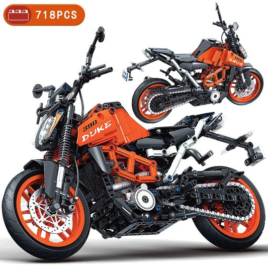 Tech MOC Classic KTM 390 DUKE Motorcycle Bricks Toy