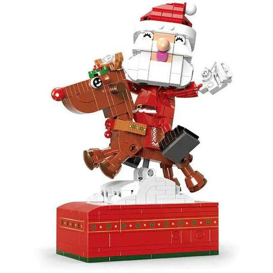 Christmas Reindeer Music Box Santa Claus Bricks Toy