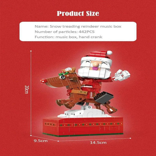 Christmas Reindeer Music Box Santa Claus Bricks Toy