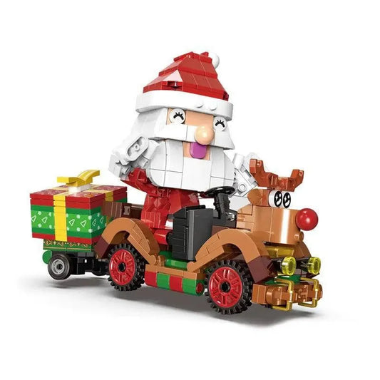 Ideas Christmas Santa Claus Reindeer Cart Bricks Toy