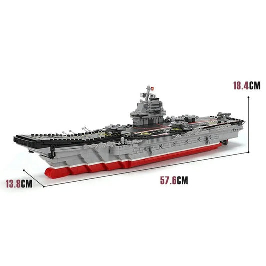 Military MOC Chinese Type 001 Aircraft Carrier Ship Bricks