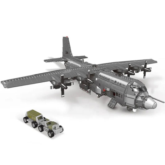 Military MOC WW2 AC-130 Gunboat Aircraft Bricks Kids Toys