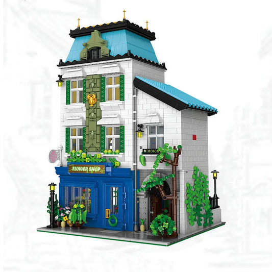 MOC City Experts Europa Flowers Shop Bricks Toys