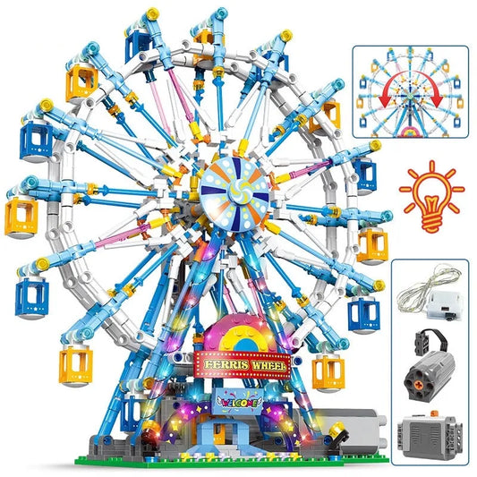MOC Creator City Rotating Ferris Wheel Bricks Kids Toys