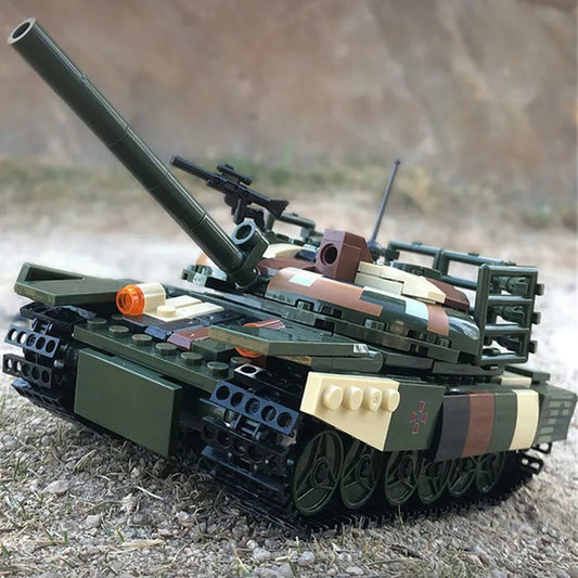 MOC Military WW2 T72 Main Battle Tank Bricks Kids Toys