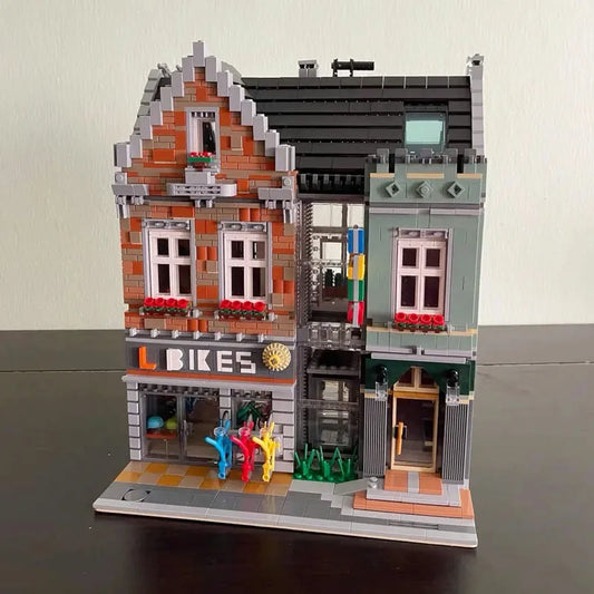 City Experts MOC MINI Bike Shop Modular Bricks Toys