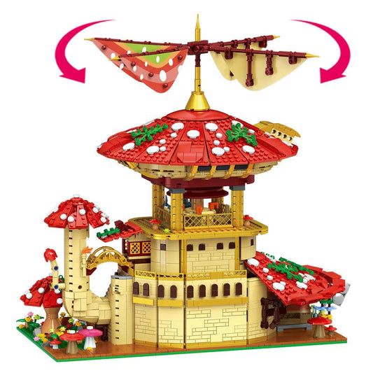 Creator MOC Glossy Ganoderma Mushroom Hotel MINI Bricks Toy