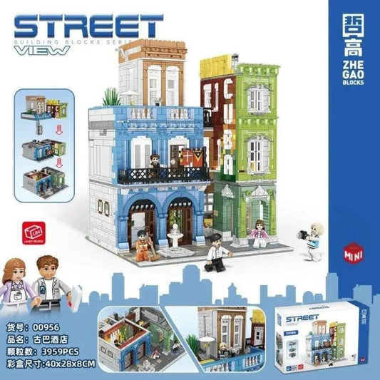 Experts MOC City Hotel MINI Modular Bricks Toys