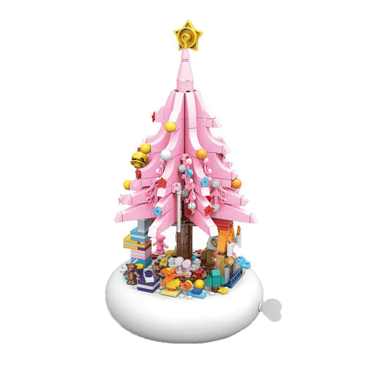 MOC Creative Idea Christmas Tree Music Box Light Bricks Toy