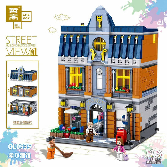 MOC Expert Creator City Hill Tavern Bricks Toy 0935