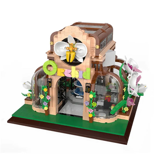 MOC Expert Orchid Flower House Botanical Garden Bricks Toy