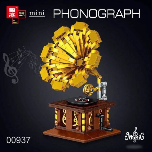 MOC Ideas Retro Phonograph MINI Bricks Toy 00937