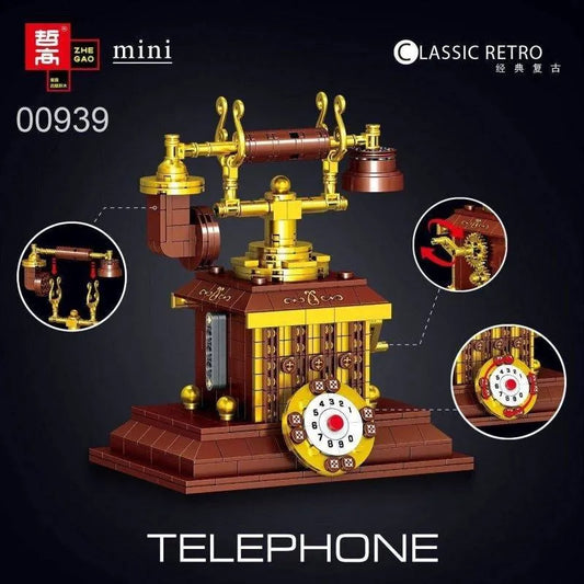 MOC Ideas Retro Telephone MINI Bricks Toys 00939