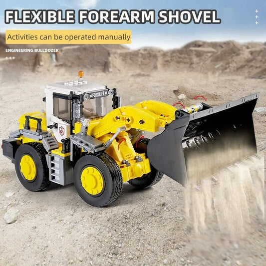 MOC Mini City Bulldozer Loader Truck Car Bricks Kids Toys