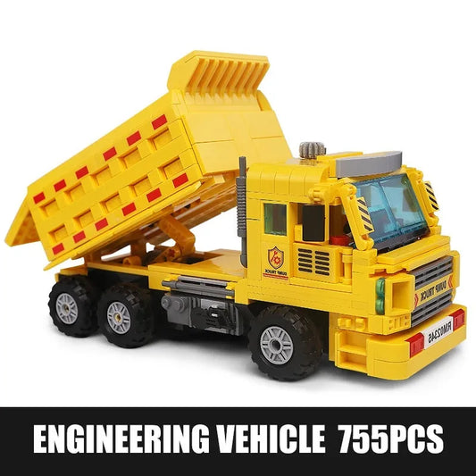 MOC Mini City Heavy Dump Car Truck Bricks Kids Toys