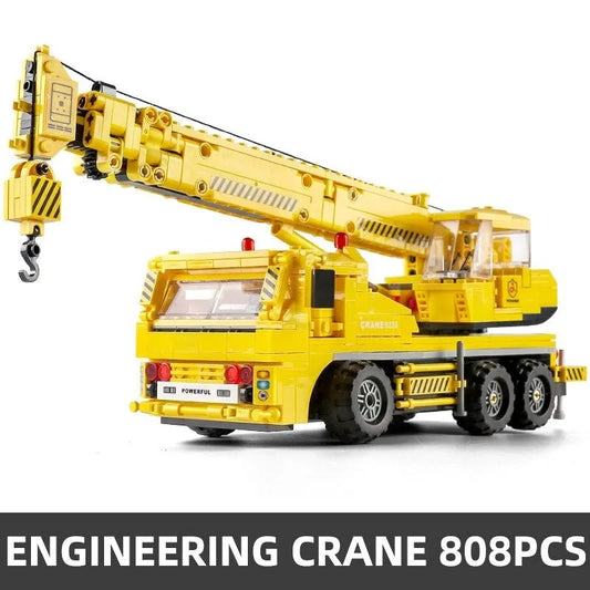 MOC Mini City Mobile Crane Truck Bricks Toys